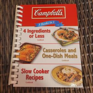 CAMPBELL'S Cookbook 3 Books In 1 Casseroles 4 Ingredients or Less Slow Cooker